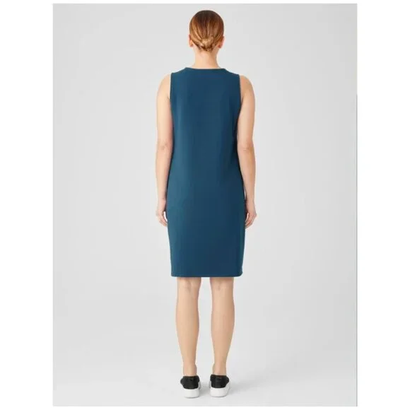 Eileen Fisher | Organic Pima Cotton Stretch Jersey Tank Dress | Large - Picture 3 of 10